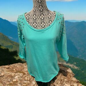 Studded Teal Women's Top